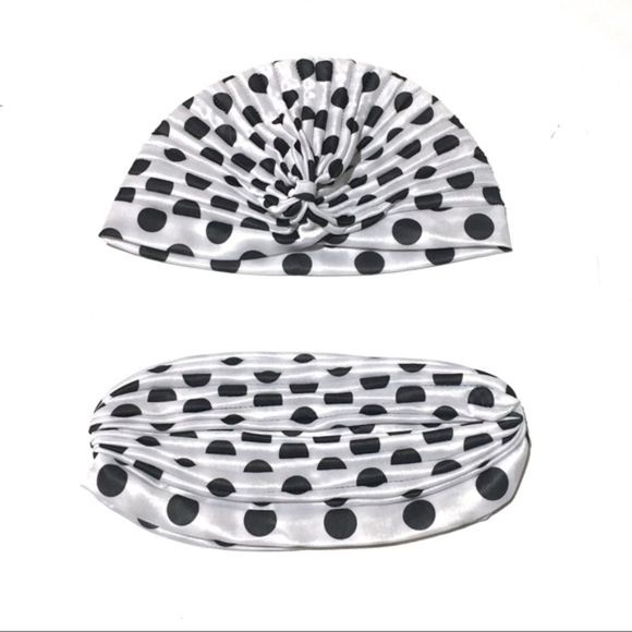 Fashion polka dot pin-up boho chic gypsy wrap hat - Picture 4 of 8